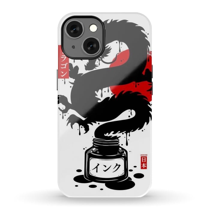 iPhone 13 StrongFit Black Dragon Japanese Ink by LM2Kone