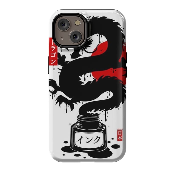 iPhone 14 StrongFit Black Dragon Japanese Ink by LM2Kone