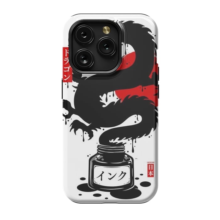 iPhone 15 Pro StrongFit Black Dragon Japanese Ink by LM2Kone