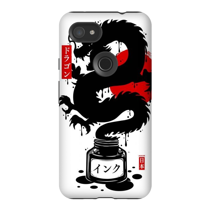 Pixel 3AXL StrongFit Black Dragon Japanese Ink by LM2Kone