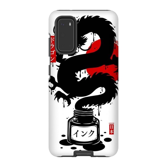 Galaxy S20 StrongFit Black Dragon Japanese Ink by LM2Kone