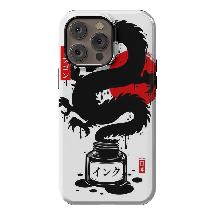 iPhone 14 Pro max StrongFit Black Dragon Japanese Ink by LM2Kone