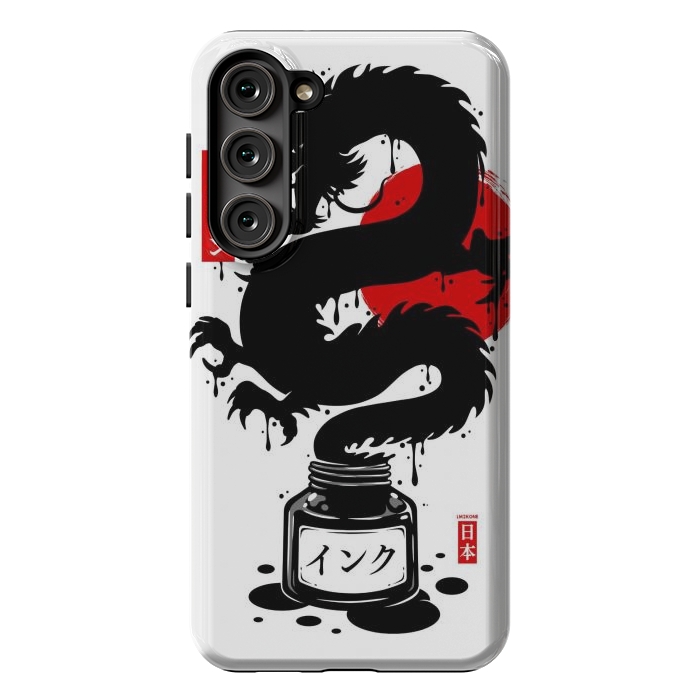 Galaxy S23 Plus StrongFit Black Dragon Japanese Ink by LM2Kone