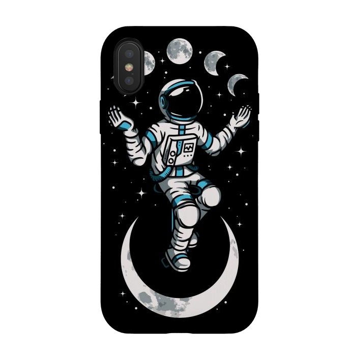 iPhone Xs / X StrongFit Moono Cycle Astronaut by LM2Kone