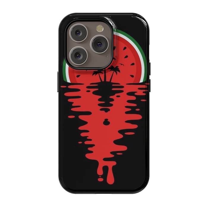 iPhone 14 Pro StrongFit Sunset Watermelon Vaporwave by LM2Kone