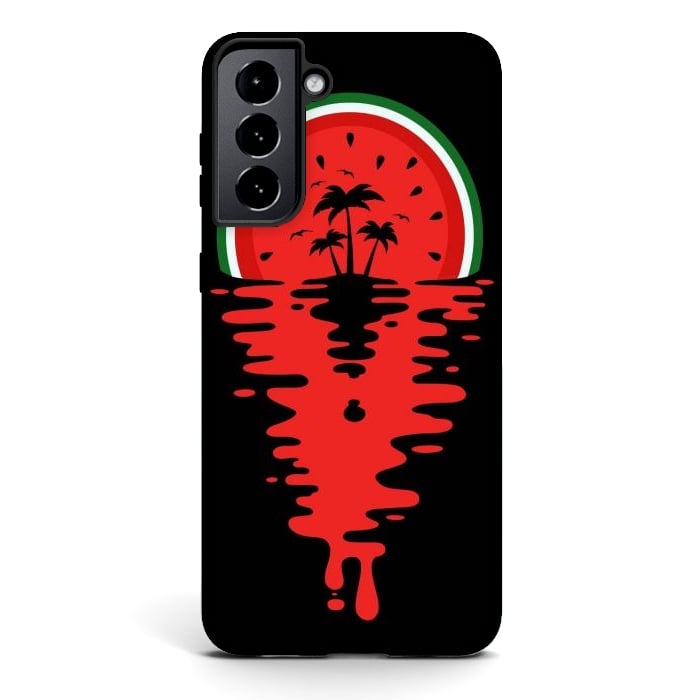 Galaxy S21 StrongFit Sunset Watermelon Vaporwave by LM2Kone