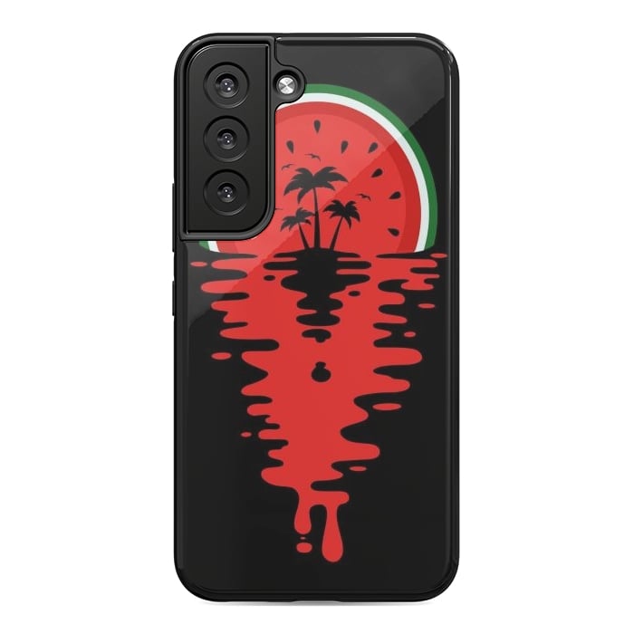 Galaxy S22 StrongFit Sunset Watermelon Vaporwave by LM2Kone