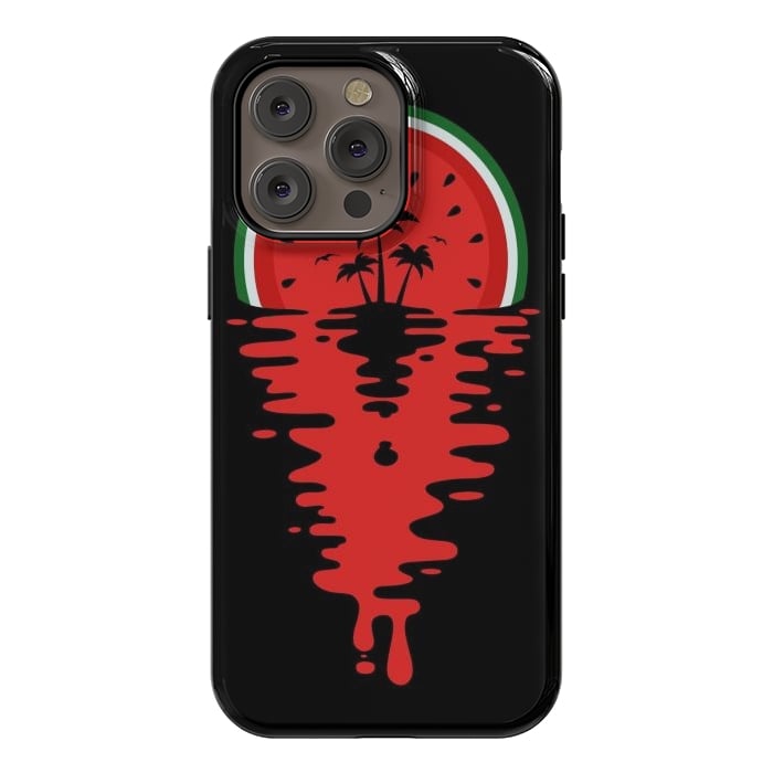iPhone 14 Pro max StrongFit Sunset Watermelon Vaporwave by LM2Kone