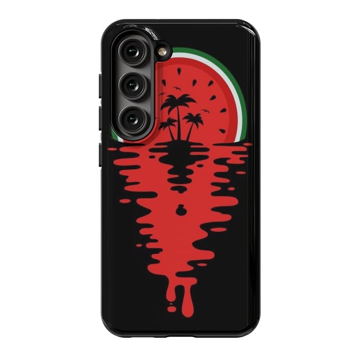 Galaxy S23 StrongFit Sunset Watermelon Vaporwave by LM2Kone