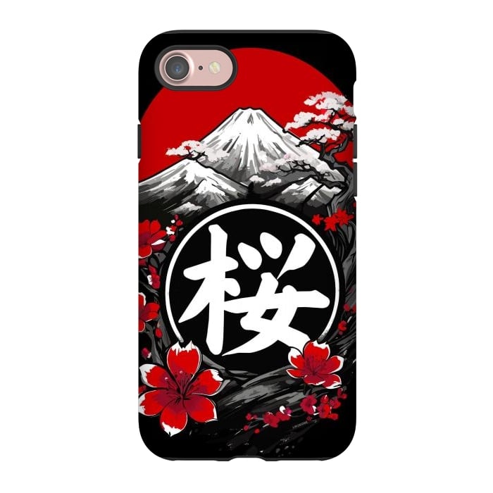 iPhone 7 StrongFit Mount Fuji Cherry Blossoms by LM2Kone