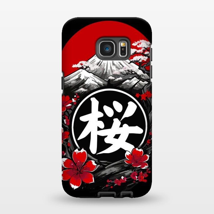 Galaxy S7 EDGE StrongFit Mount Fuji Cherry Blossoms by LM2Kone