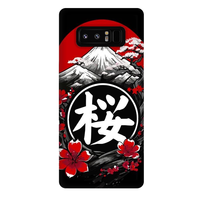Galaxy Note 8 StrongFit Mount Fuji Cherry Blossoms by LM2Kone