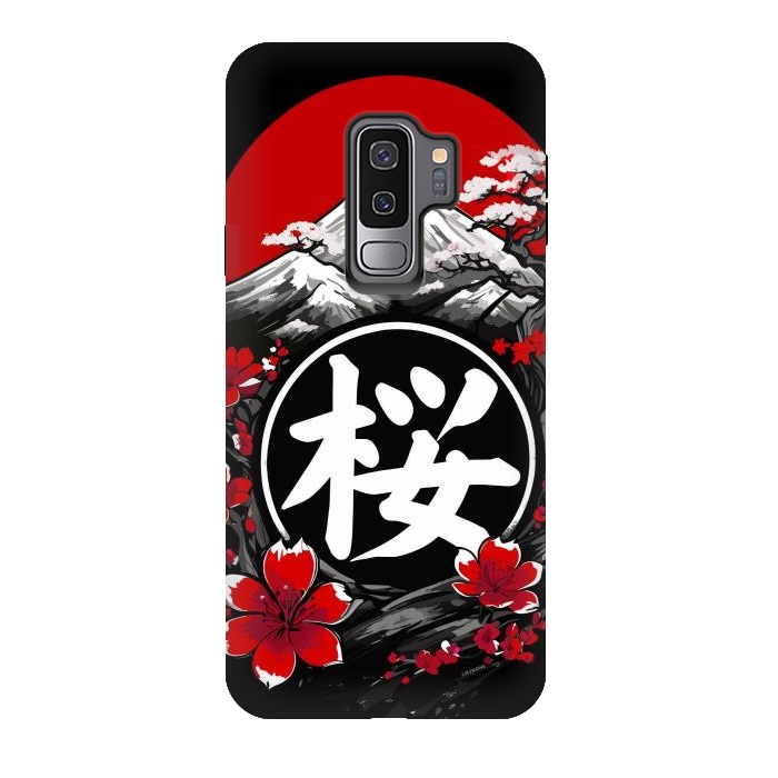 Galaxy S9 plus StrongFit Mount Fuji Cherry Blossoms by LM2Kone