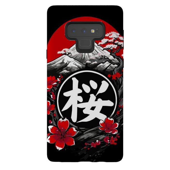 Galaxy Note 9 StrongFit Mount Fuji Cherry Blossoms by LM2Kone