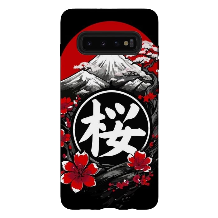 Galaxy S10 plus StrongFit Mount Fuji Cherry Blossoms by LM2Kone
