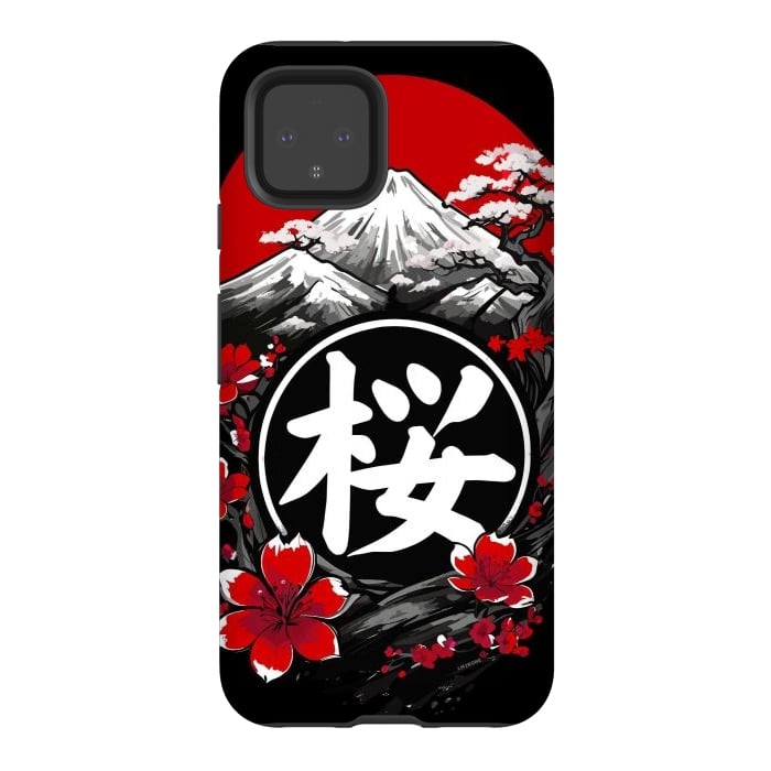 Pixel 4 StrongFit Mount Fuji Cherry Blossoms by LM2Kone