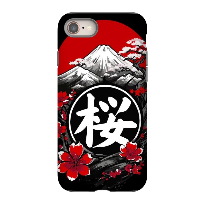 iPhone SE StrongFit Mount Fuji Cherry Blossoms by LM2Kone