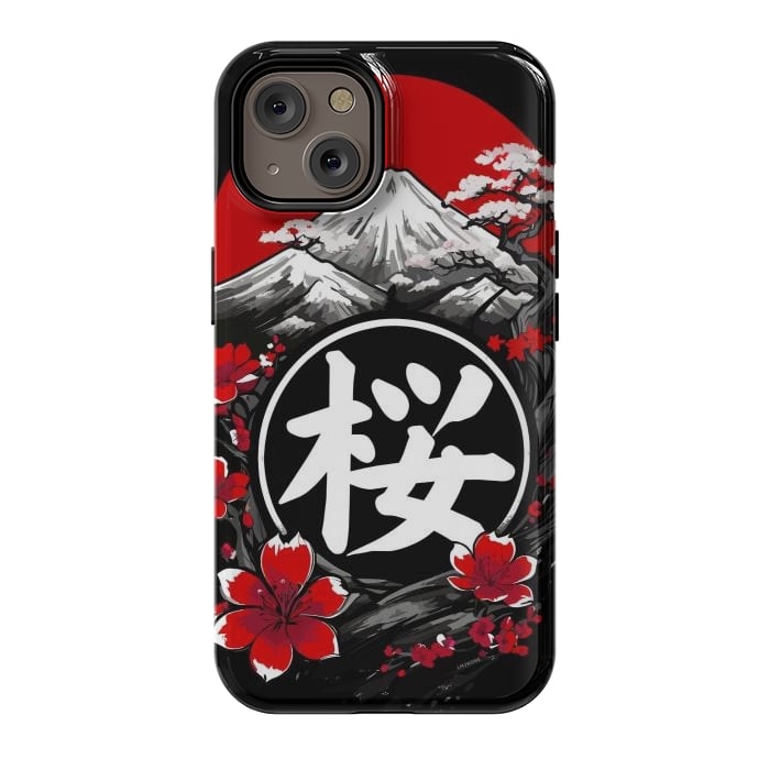 iPhone 14 StrongFit Mount Fuji Cherry Blossoms by LM2Kone