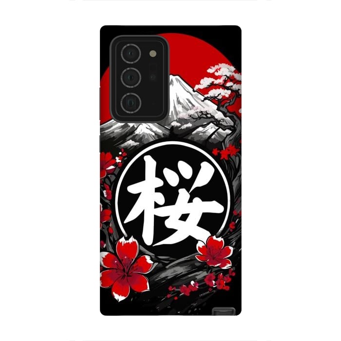 Galaxy Note 20 Ultra StrongFit Mount Fuji Cherry Blossoms by LM2Kone