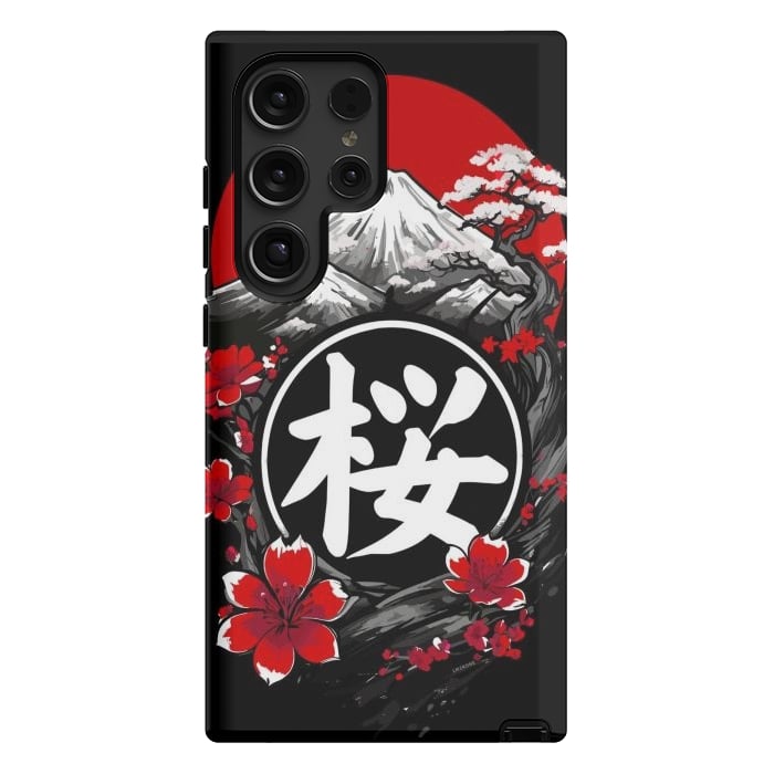Galaxy S24 Ultra StrongFit Mount Fuji Cherry Blossoms by LM2Kone