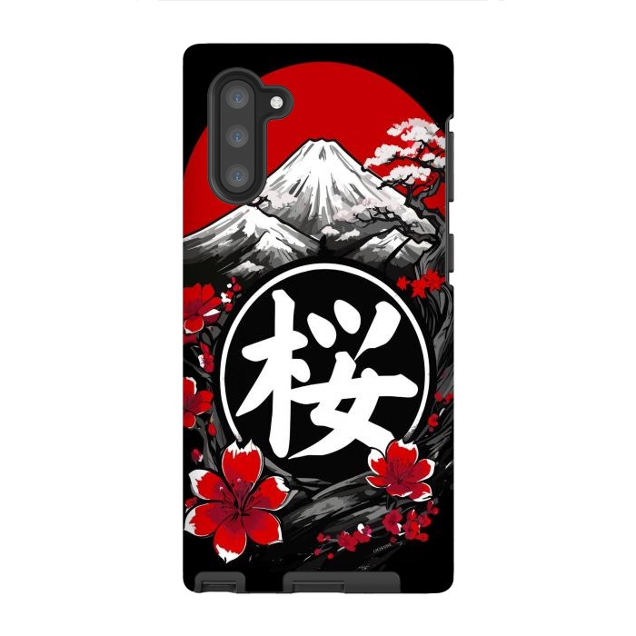 Galaxy Note 10 StrongFit Mount Fuji Cherry Blossoms by LM2Kone