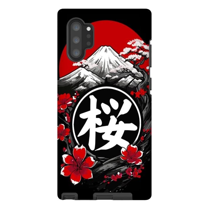 Galaxy Note 10 plus StrongFit Mount Fuji Cherry Blossoms by LM2Kone