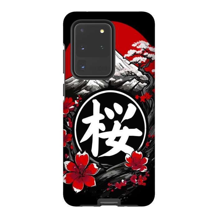Galaxy S20 Ultra StrongFit Mount Fuji Cherry Blossoms by LM2Kone