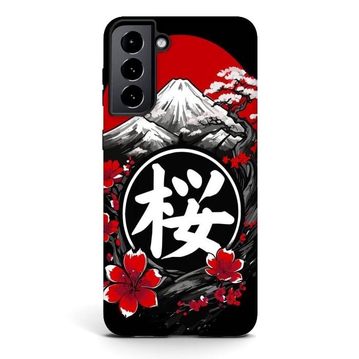 Galaxy S21 StrongFit Mount Fuji Cherry Blossoms by LM2Kone