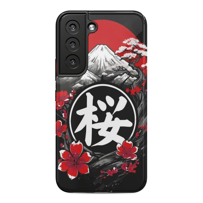 Galaxy S22 StrongFit Mount Fuji Cherry Blossoms by LM2Kone