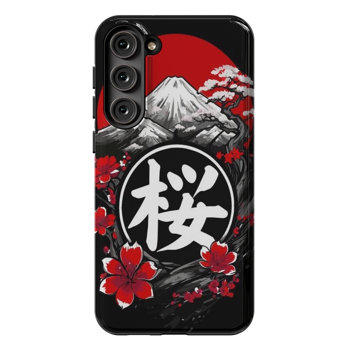 Galaxy S23 Plus StrongFit Mount Fuji Cherry Blossoms by LM2Kone