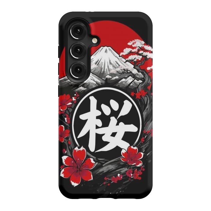 Galaxy S24 StrongFit Mount Fuji Cherry Blossoms by LM2Kone