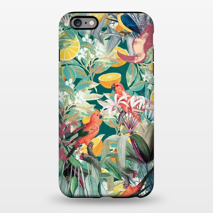 iPhone 6/6s plus StrongFit Parrots, oranges and tropical leaves - jungle paradise by Oana 