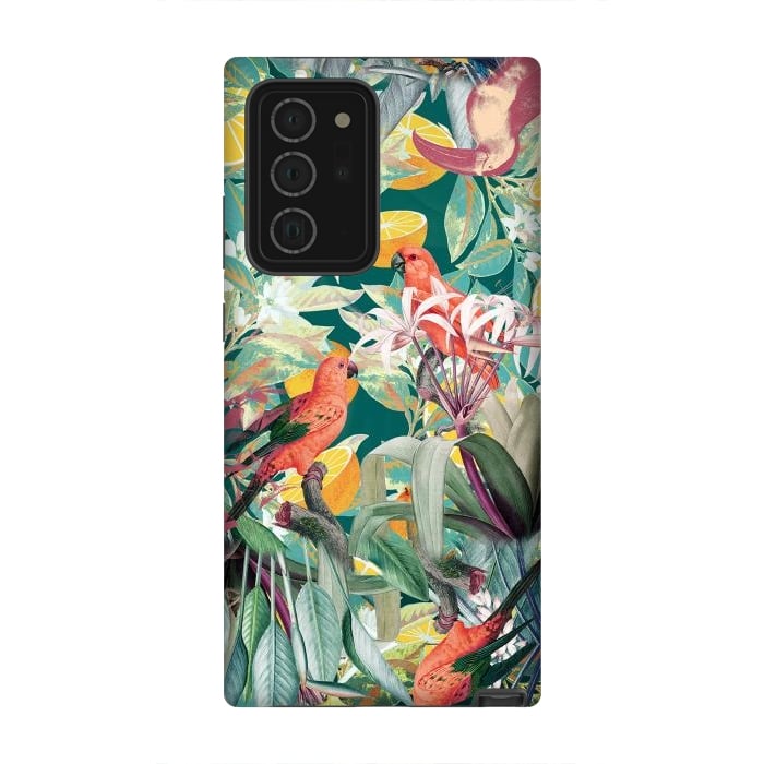Galaxy Note 20 Ultra StrongFit Parrots, oranges and tropical leaves - jungle paradise by Oana 
