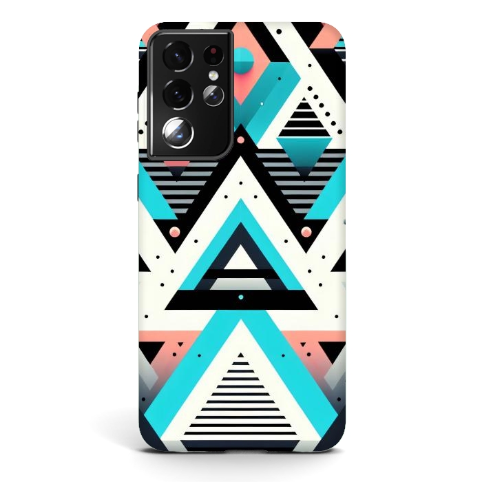 Galaxy S21 ultra StrongFit Abstract Triangles by JohnnyVillas