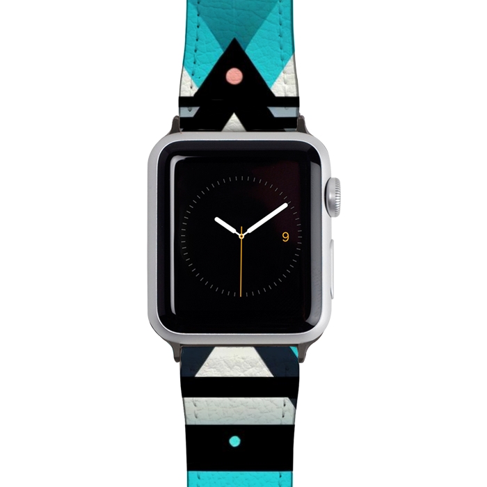 Watch 42mm / 44mm Strap PU leather Abstract Triangles by JohnnyVillas