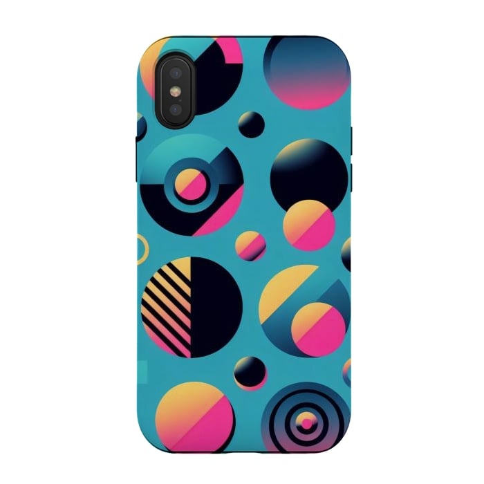 iPhone Xs / X StrongFit 70s Geometric Circles by JohnnyVillas