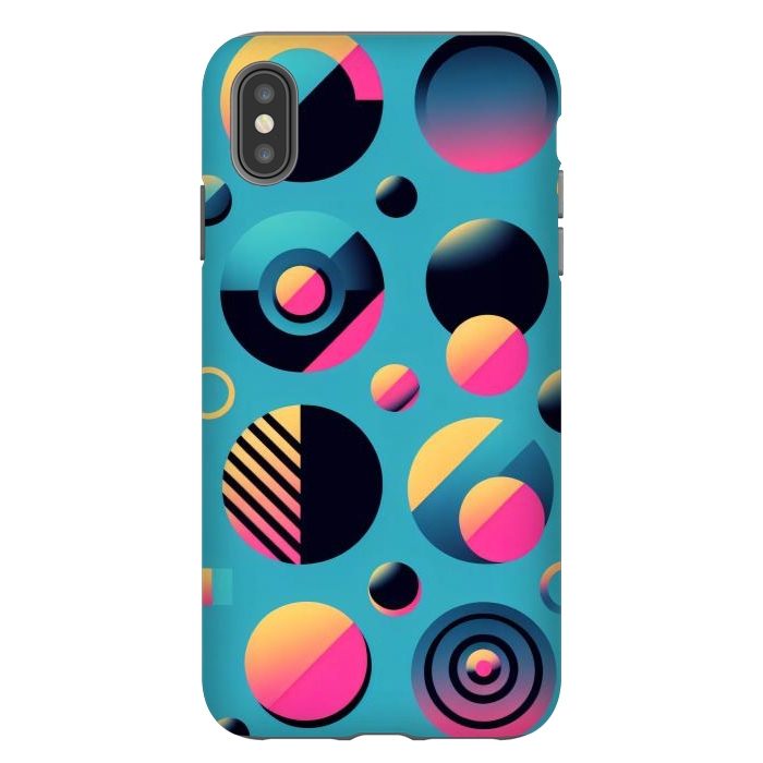iPhone Xs Max StrongFit 70s Geometric Circles by JohnnyVillas