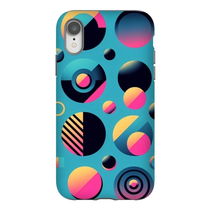 iPhone Xr StrongFit 70s Geometric Circles by JohnnyVillas