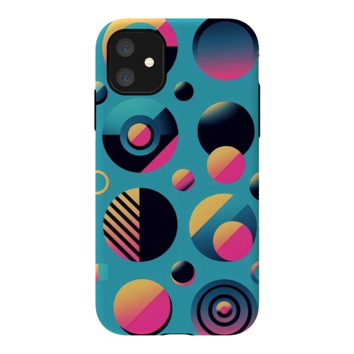 iPhone 11 StrongFit 70s Geometric Circles by JohnnyVillas