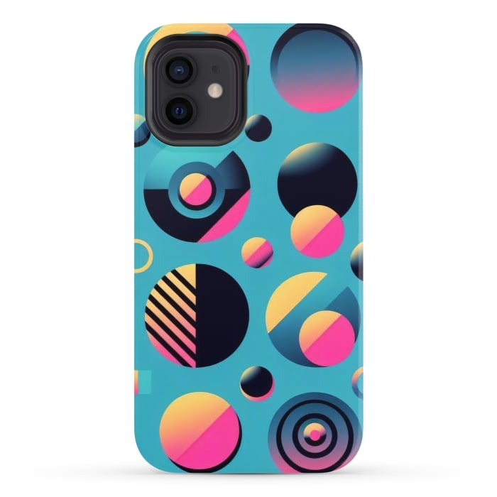 iPhone 12 StrongFit 70s Geometric Circles by JohnnyVillas