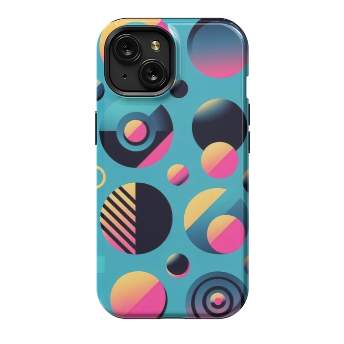 iPhone 15 StrongFit 70s Geometric Circles by JohnnyVillas