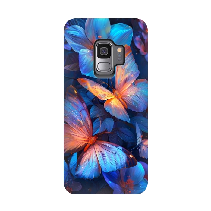 Galaxy S9 StrongFit magical night butterflies by haroulita