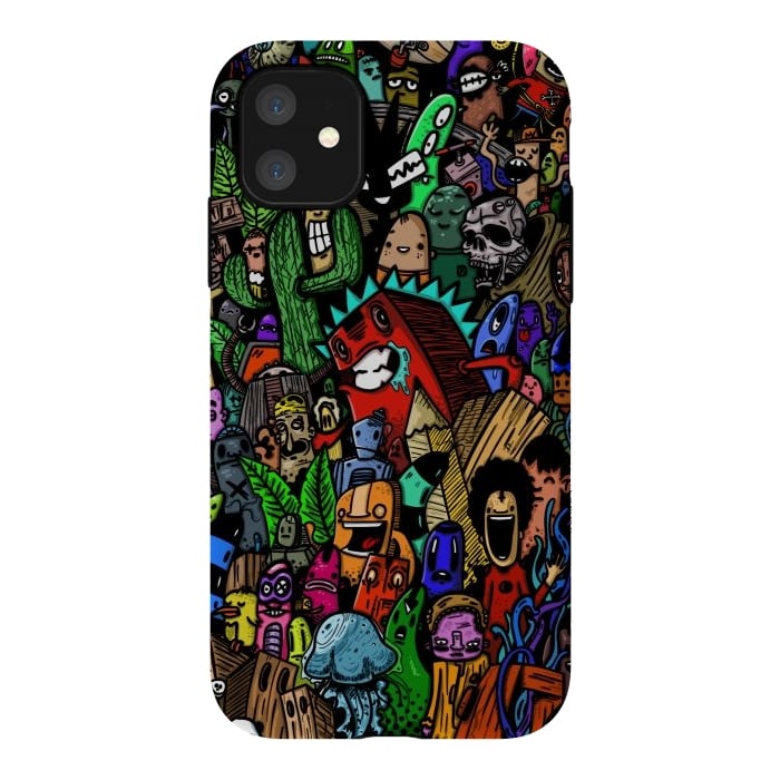 iPhone 11 StrongFit Doodle color party by Manuvila