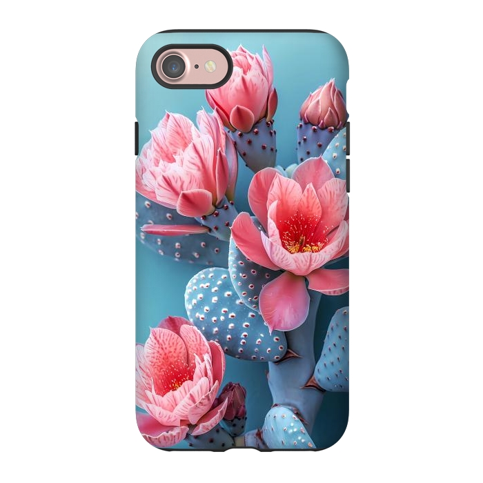 iPhone 7 StrongFit Pastel cactus flowers by haroulita