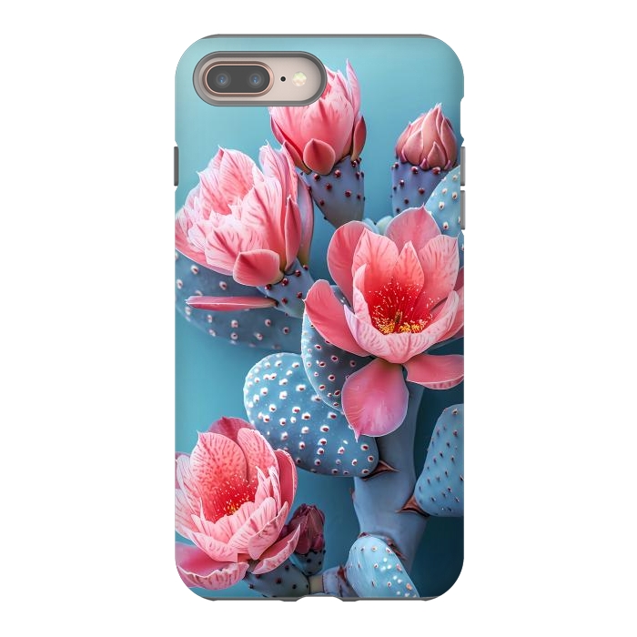 iPhone 7 plus StrongFit Pastel cactus flowers by haroulita