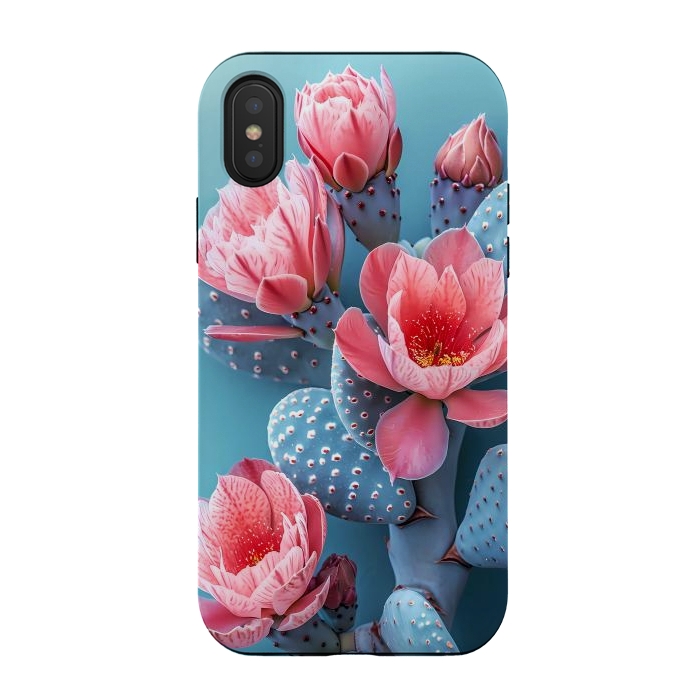 iPhone Xs / X StrongFit Pastel cactus flowers by haroulita