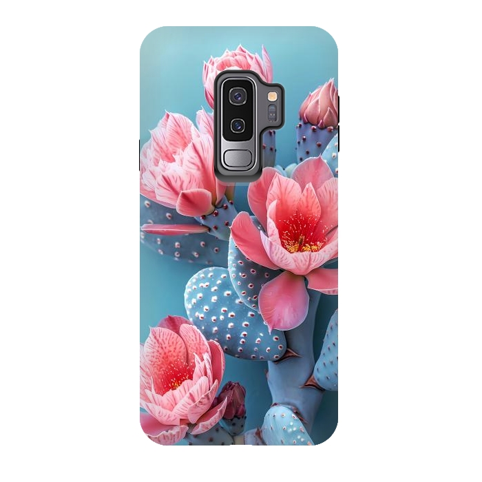 Galaxy S9 plus StrongFit Pastel cactus flowers by haroulita