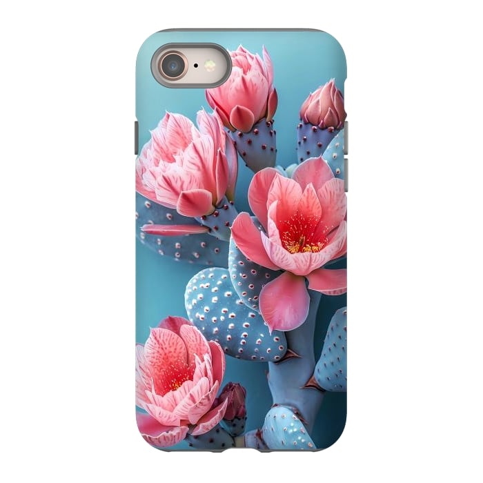 iPhone 8 StrongFit Pastel cactus flowers by haroulita