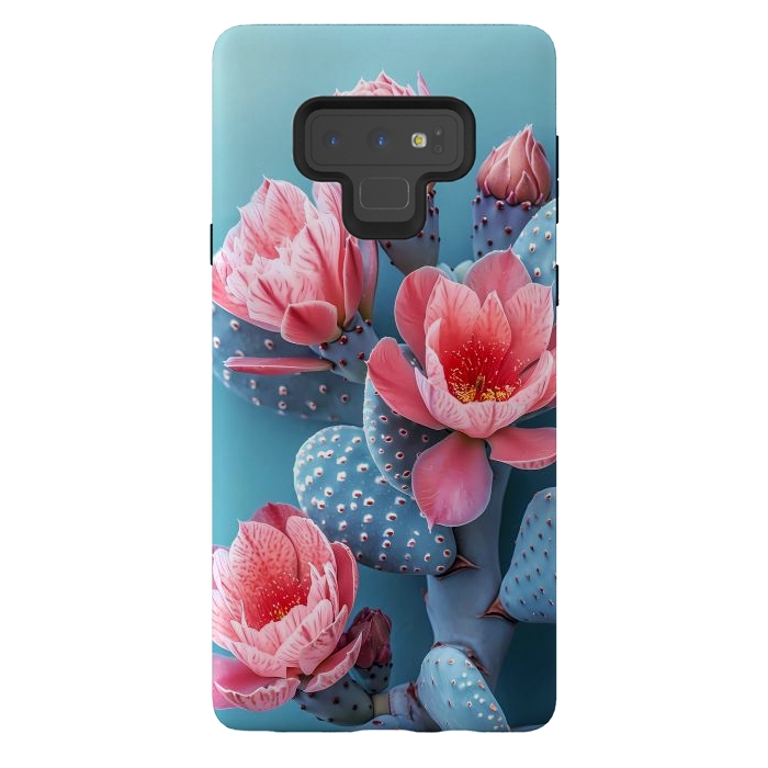 Galaxy Note 9 StrongFit Pastel cactus flowers by haroulita