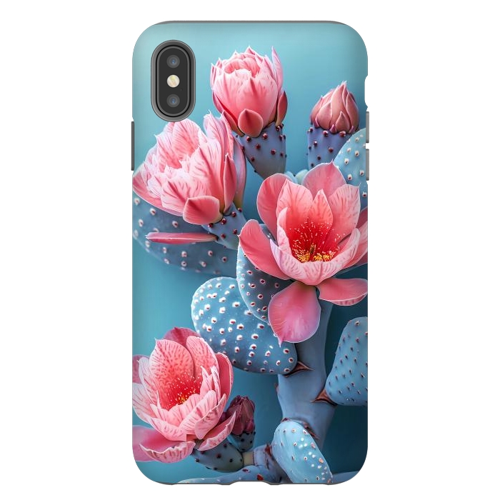 iPhone Xs Max StrongFit Pastel cactus flowers by haroulita